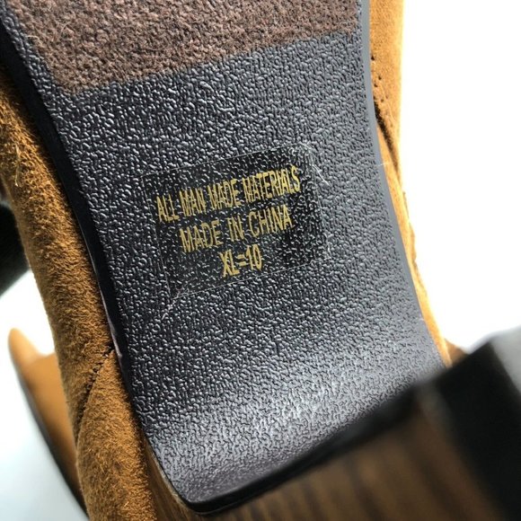 Rue 21 etc! Womens Ankle Booties Peep Toe Heel Faux Suede Zipper Brown Size 10 - Picture 6 of 8